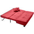 SCHLAFSOFA Mikrovelours Rot  - Rot/Schwarz, KONVENTIONELL, Textil/Metall (185/85/100cm) - Carryhome