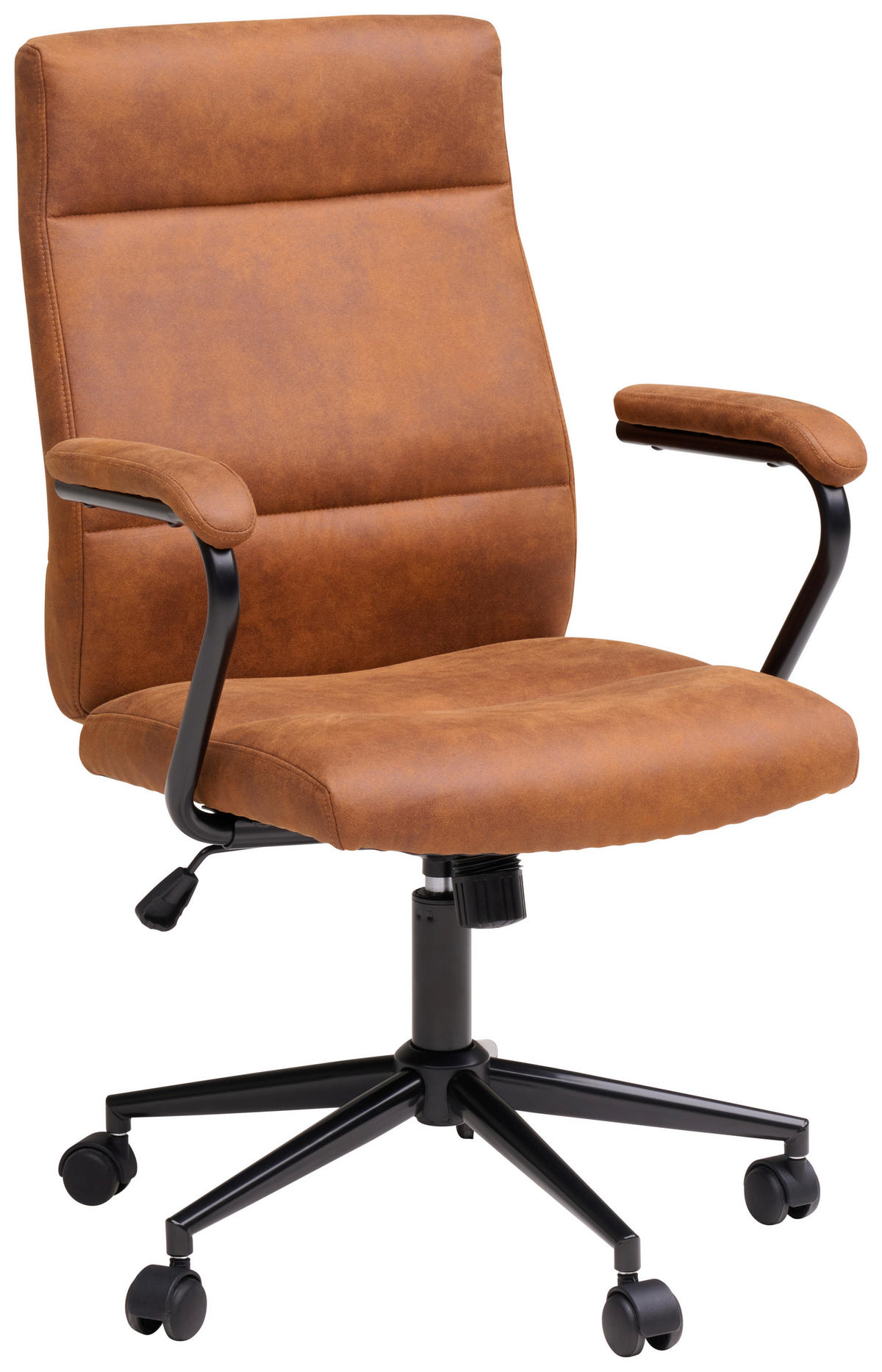 OTOČNÁ ŽIDLE, tkaná látka, černá, karamel - černá/karamel, Moderní, kov/textil (60/99-109/64cm) - MID.YOU