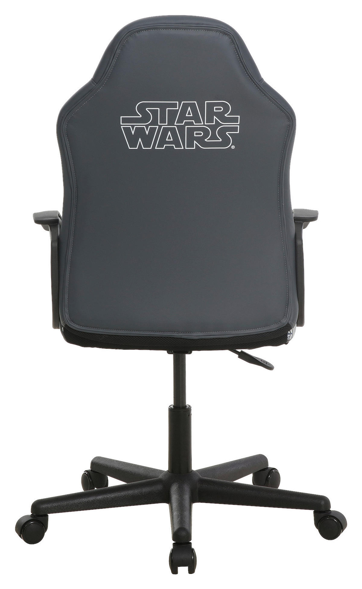 HERNÍ ŽIDLE, vzhled kůže, šedá, černá, bílá, světle modrá - šedá/bílá, Design, textil/plast (60/98,5-108/63,6cm) - Star Wars