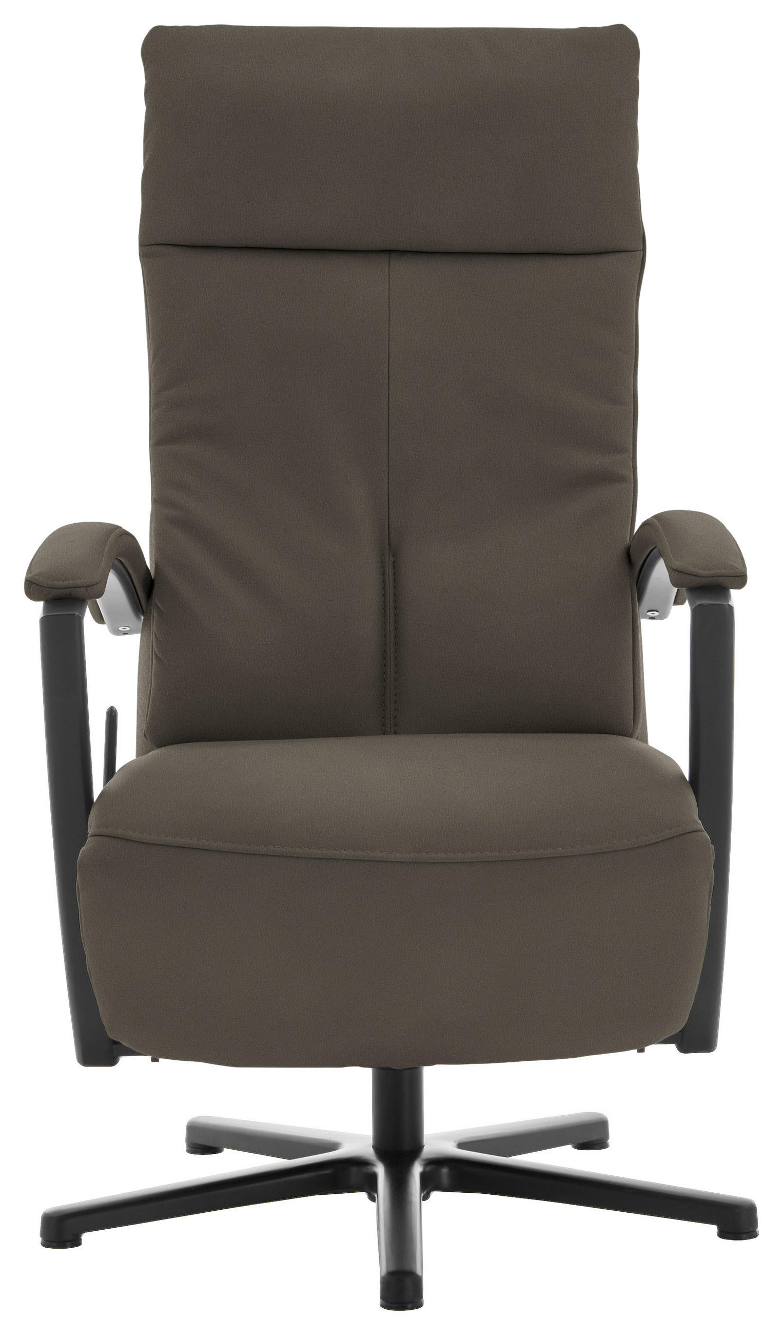 RELAXSESSEL in Leder Graubraun  - Graubraun/Schwarz, Design, Leder/Metall (76/112/83cm) - Beldomo Speed