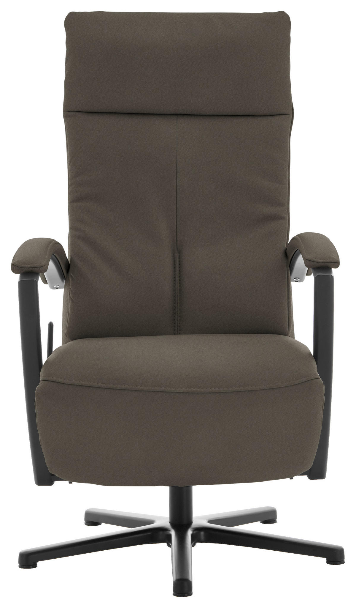 RELAXSESSEL in Leder Graubraun  - Graubraun/Schwarz, Design, Leder/Metall (76/112/83cm) - Beldomo Speed