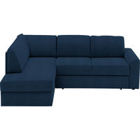 ECKSOFA in Webstoff Dunkelblau  165/224 cm  - Schwarz/Dunkelblau, KONVENTIONELL, Kunststoff/Textil (165/224cm) - Xora