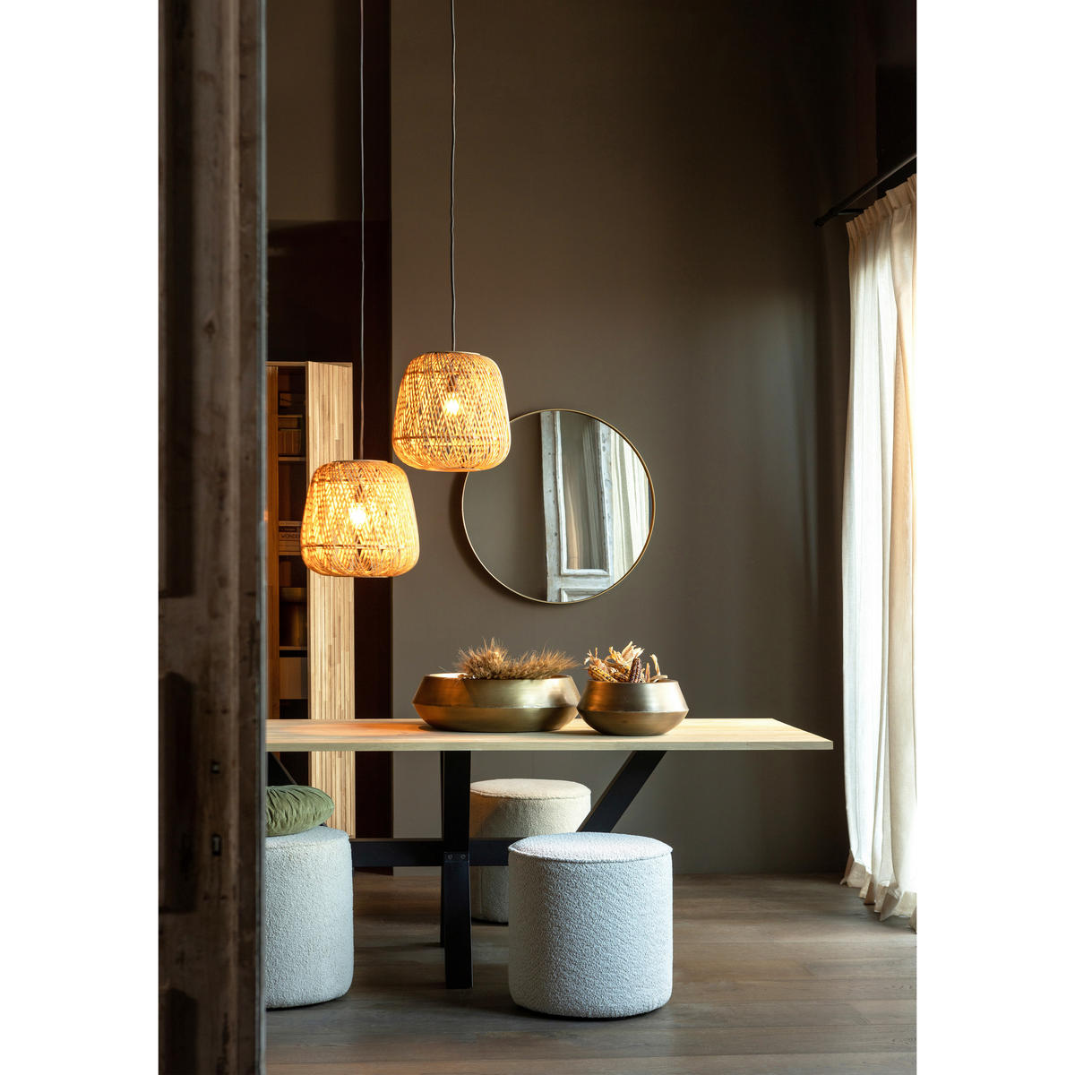 HOCKER in Textil Creme  - Creme, Design, Textil (46/46/46cm) - Livetastic