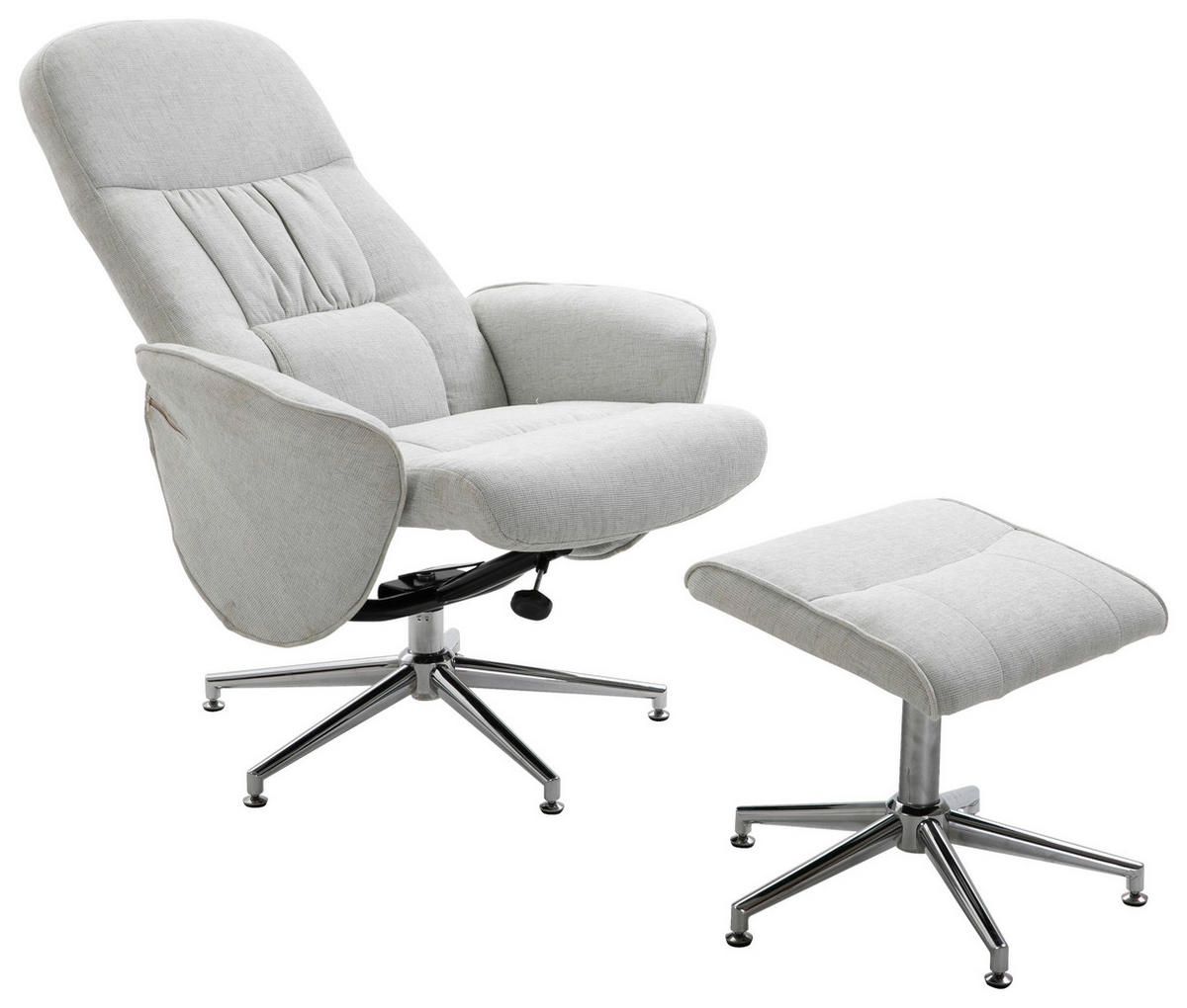 RELAXSESSELSET in Metall, Textil Hellgrau  - Hellgrau, Design, Textil/Metall (77/104,5/82cm) - Livetastic