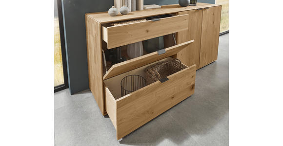 SIDEBOARD Wildeiche  181,9/87,9/45,2 cm  - Wildeiche/Schwarz, Natur, Holz/Metall (181,9/87,9/45,2cm) - Valnatura