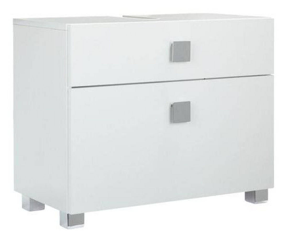 WASCHBECKENUNTERSCHRANK 65,0/53,0/34,5 cm  - Chromfarben/Weiß, MODERN, Holzwerkstoff/Metall (65,0/53,0/34,5cm) - MID.YOU
