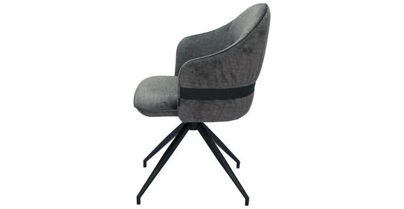 STUHL Webstoff Graphitfarben, Schwarz - Graphitfarben/Schwarz, Design, Textil/Metall (63/83/63cm) - Novel