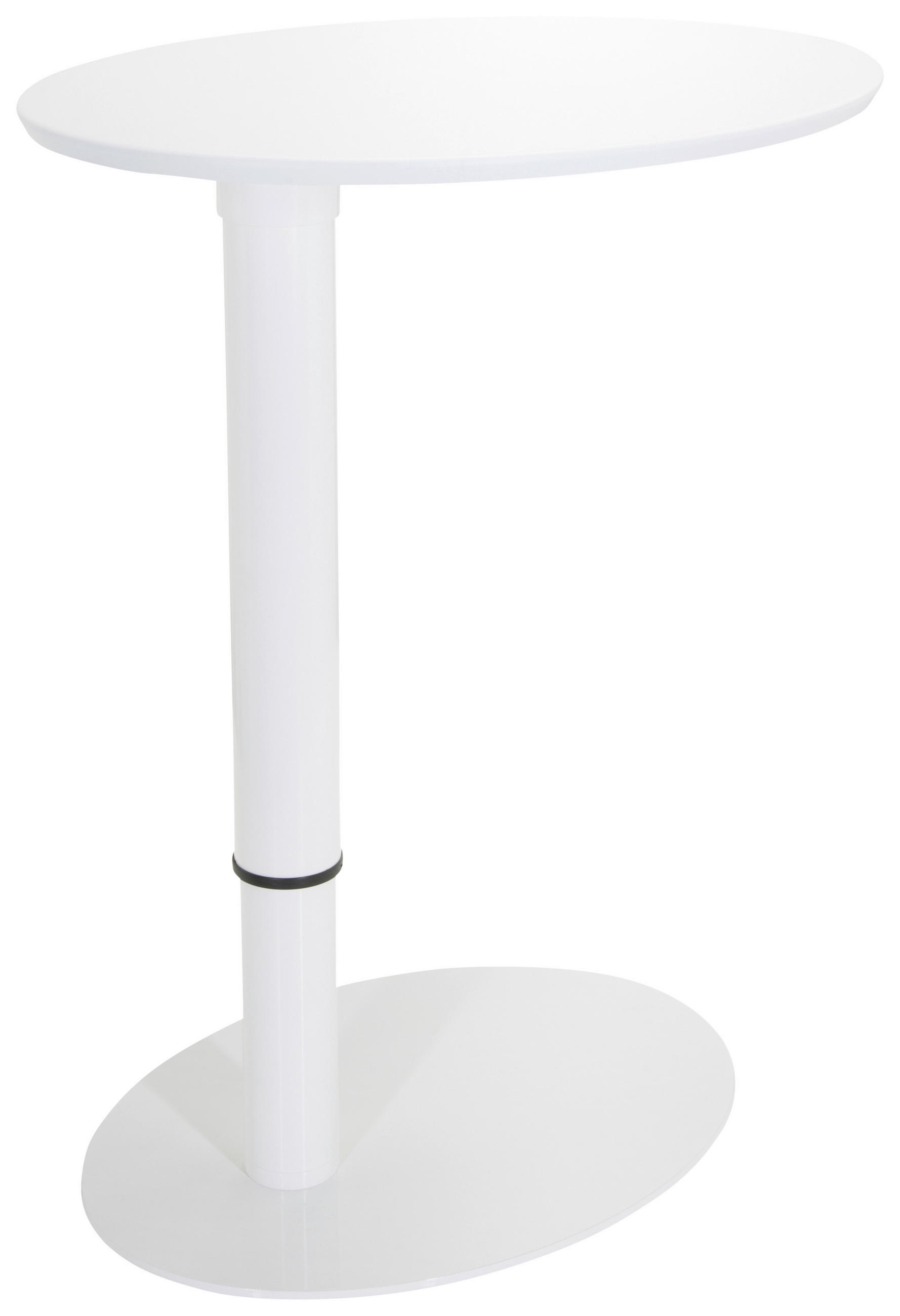 BEISTELLTISCH 90/50/64 cm Weiß oval  - Weiß, Basics, Holzwerkstoff/Metall (90/50/64cm) - MID.YOU