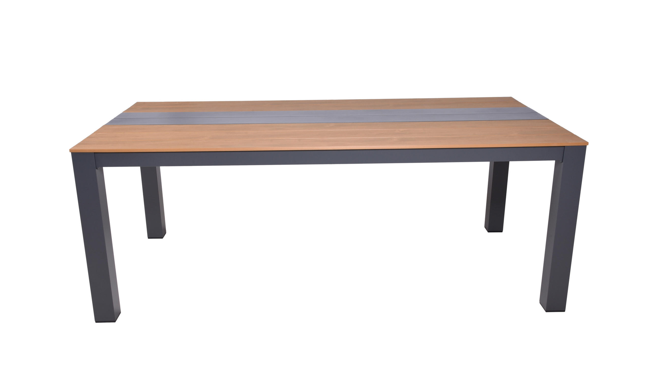 GARTENTISCH 200/100/75 cm Metall, Kunststoff  - Anthrazit/Braun, Basics, Kunststoff/Metall (200/100/75cm) - Gardenson