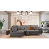 ECKSOFA Ariella Dunkelgrau Cord  - Dunkelgrau/Naturfarben, Design, Holz/Textil (161/231cm) - Livetastic