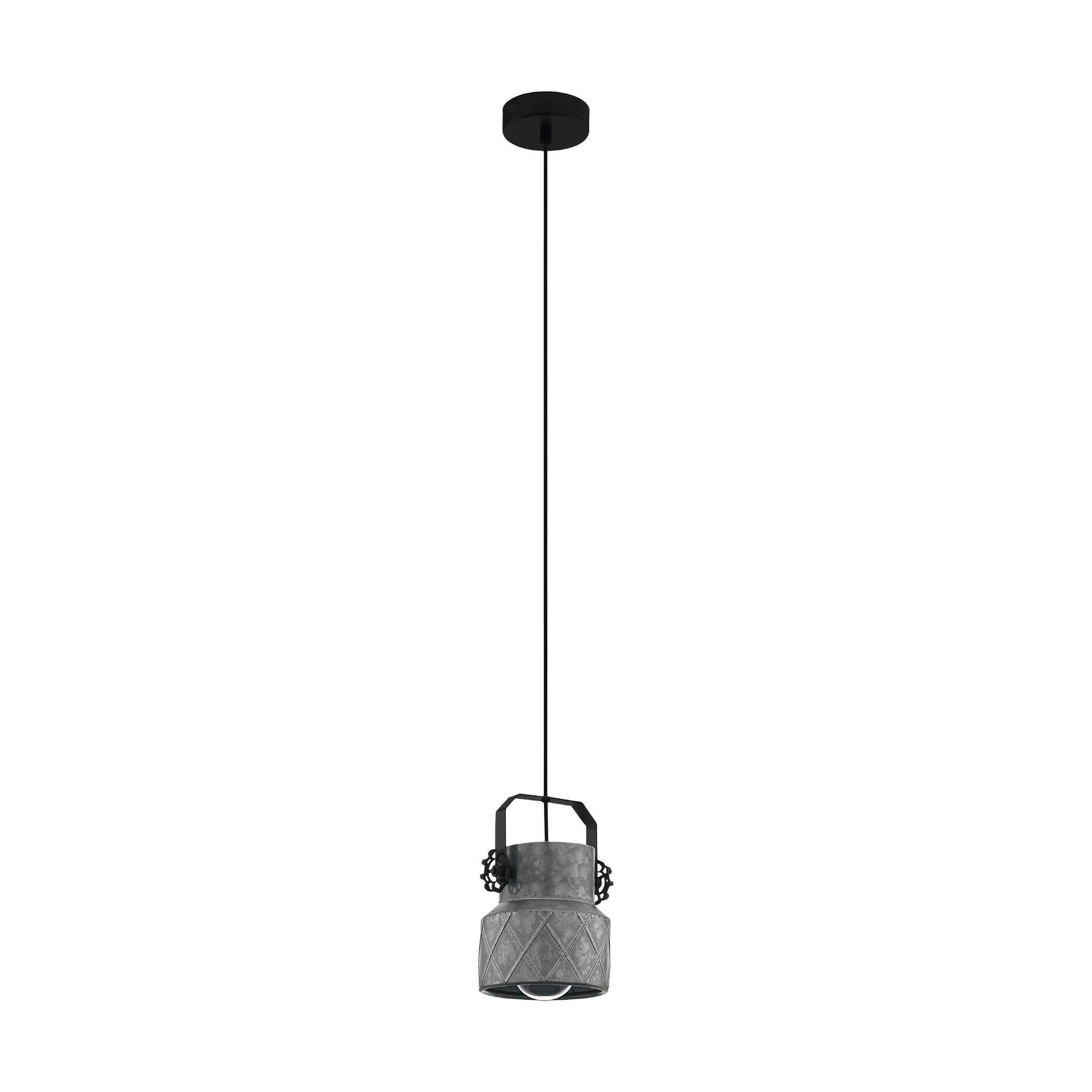HÄNGLAMPA Hilcott 14,5/110 cm  - svart/zinkfärgad, Design, metall (14,5/110cm) - Eglo