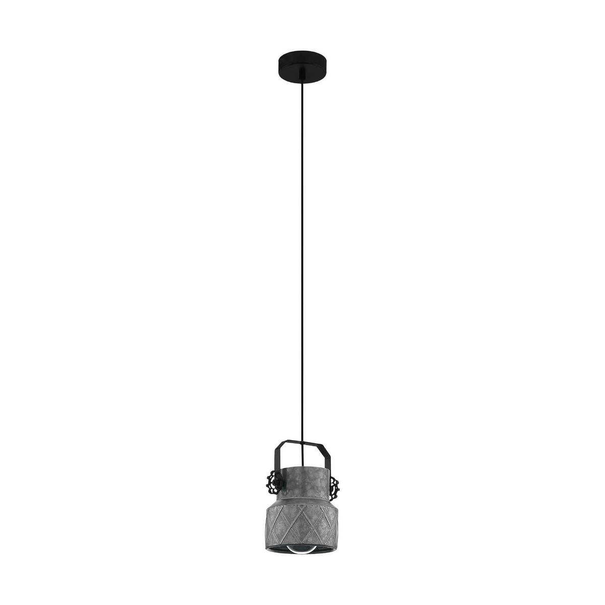 HÄNGLAMPA Hilcott 14,5/110 cm  - svart/zinkfärgad, Design, metall (14,5/110cm) - Eglo