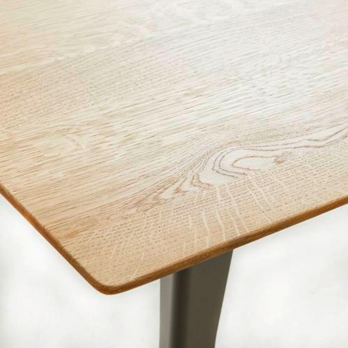 ESSTISCH Asteiche massiv rechteckig Eichefarben  - Eichefarben/Dunkelgrau, Design, Holz/Metall (200/100/77cm) - Musterring