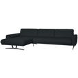 ECKSOFA in Echtleder Anthrazit  - Anthrazit, KONVENTIONELL, Leder/Metall (182/324cm) - Ambiente