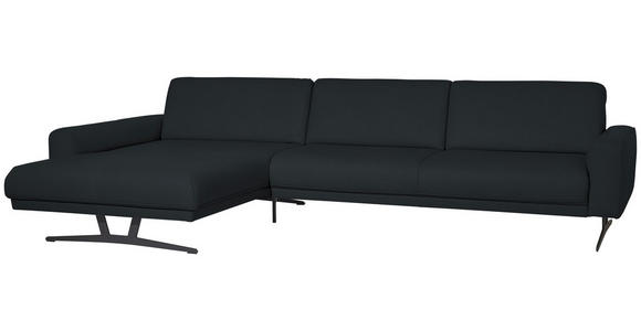 ECKSOFA in Echtleder Anthrazit  - Anthrazit, KONVENTIONELL, Leder/Metall (182/324cm) - Ambiente