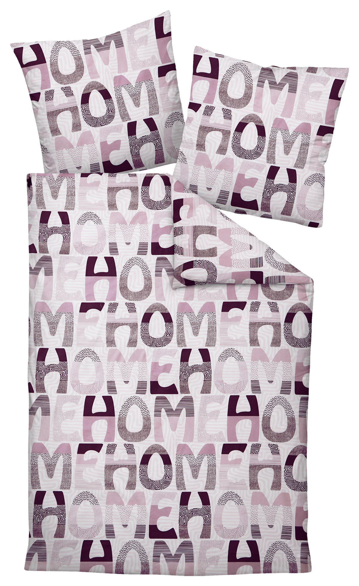 BETTWÄSCHE DAVOS Biber 135/200 cm  - Beere/Weiß, Design, Textil (135/200cm) - Janine