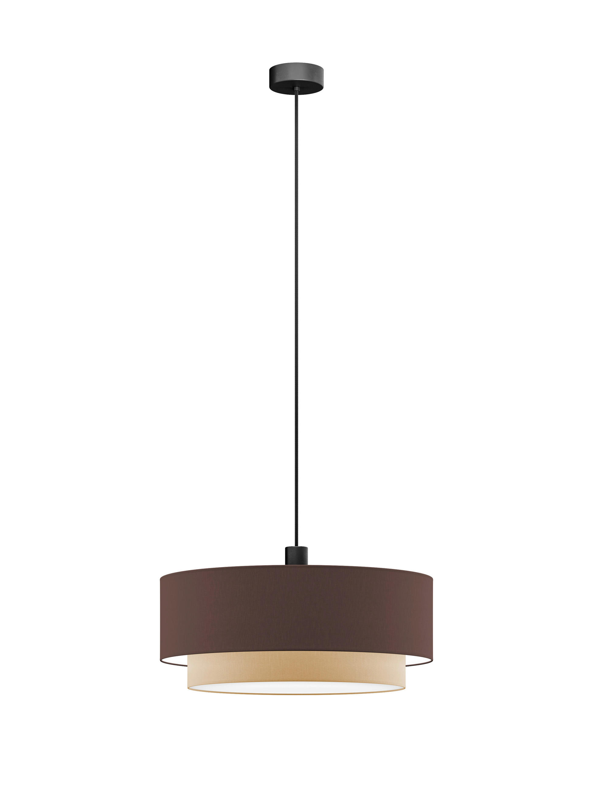 FÜGGŐLÁMPA 50/40/130 cm  - sötétbarna/homokszínű, Basics, műanyag/textil (50/40/130cm)