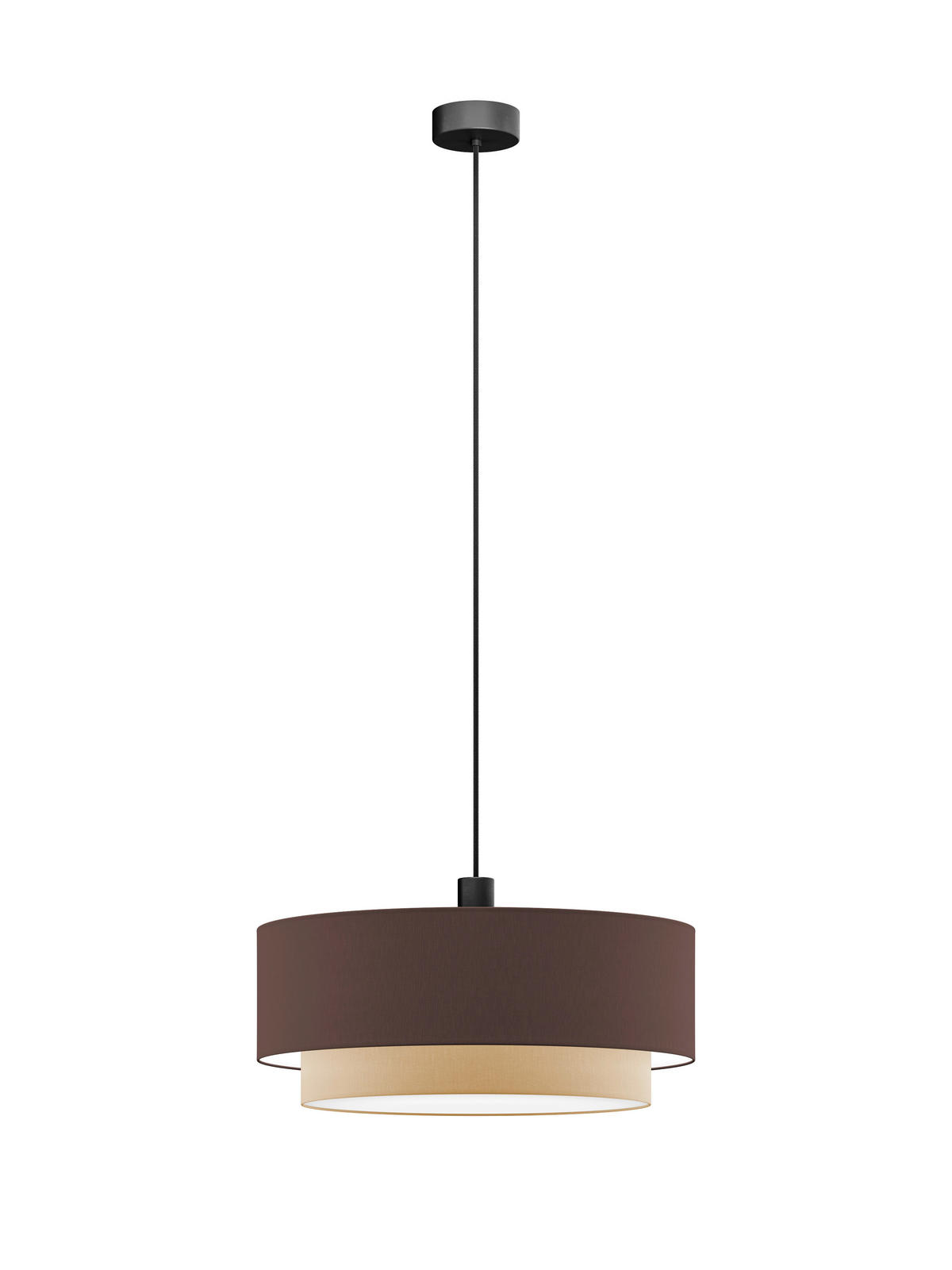 FÜGGŐLÁMPA 50/40/130 cm  - sötétbarna/homokszínű, Basics, műanyag/textil (50/40/130cm)
