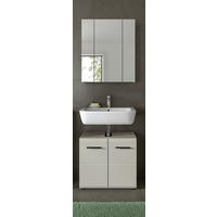 BADEZIMMER 2-teilig  in 60 cm  - Kaschmir/Schwarz, Trend, Glas/Holzwerkstoff (60cm) - MID.YOU