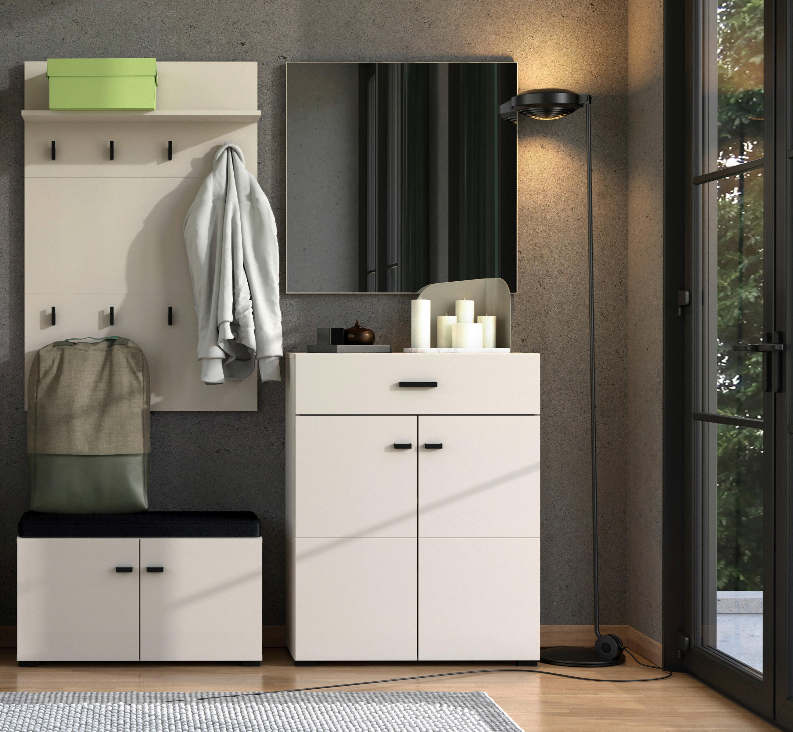GARDEROBE 5-teilig  in 170/194/35 cm  - Kaschmir, Basics, Holzwerkstoff/Textil (170/194/35cm) - Carryhome