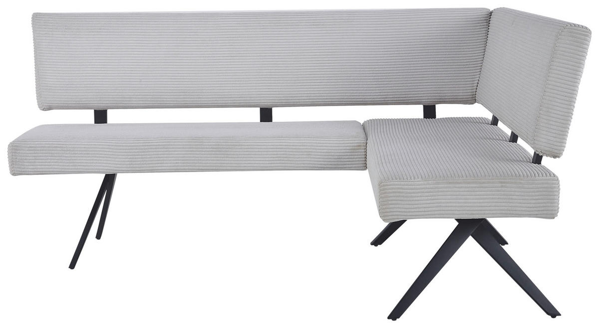 ECKBANK 190/150 cm  in Beige  - Beige/Schwarz, KONVENTIONELL, Textil/Metall (190/150cm) - MID.YOU