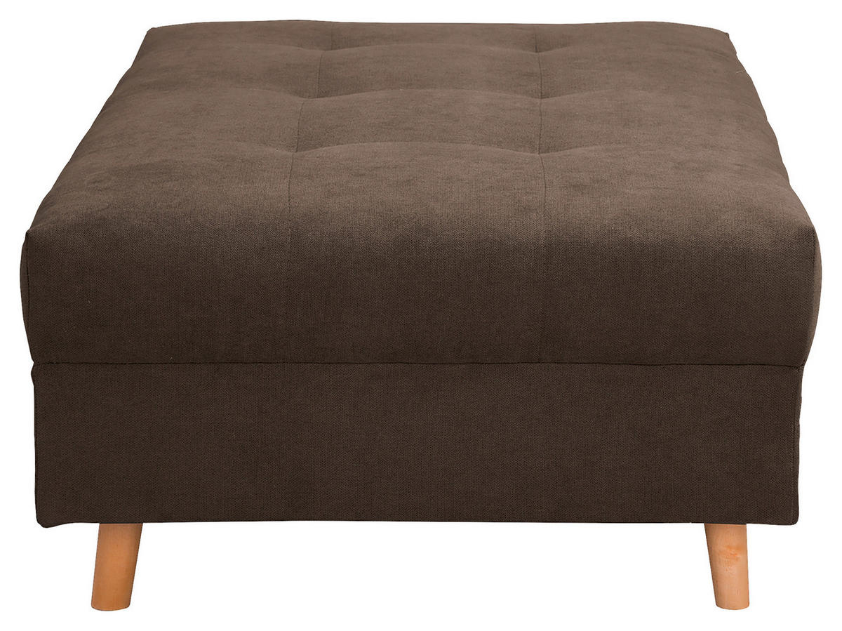 ECKSOFA inkl. Hocker Ariella Schlammfarben Mikrofaser  - Schlammfarben/Naturfarben, Design, Holz/Textil (161/231cm) - Livetastic
