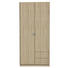 KLEIDERSCHRANK 2-türig Sonoma Eiche - Silberfarben/Sonoma Eiche, Design, Holzwerkstoff/Kunststoff (91/197/54cm) - Carryhome