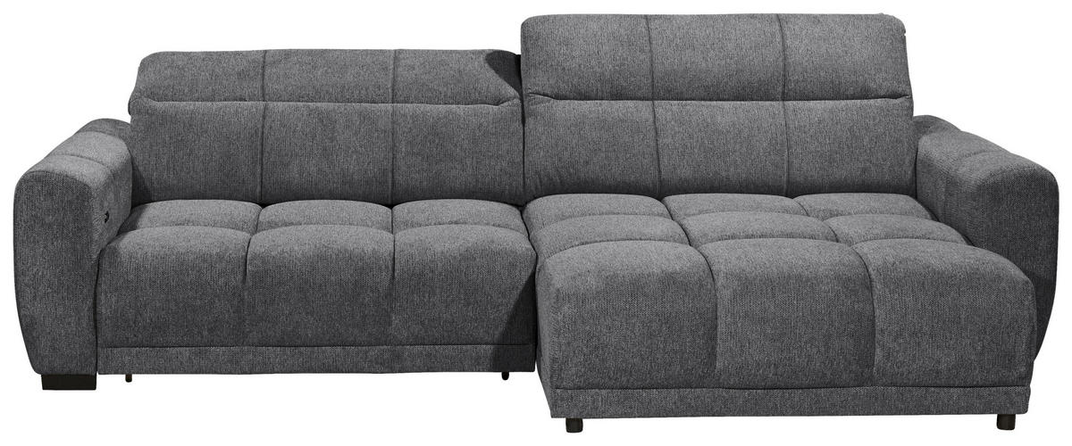 ECKSOFA HUNTER Anthrazit Mikrofaser  - Anthrazit/Schwarz, Basics, Kunststoff/Textil (297/170cm) - Livetastic