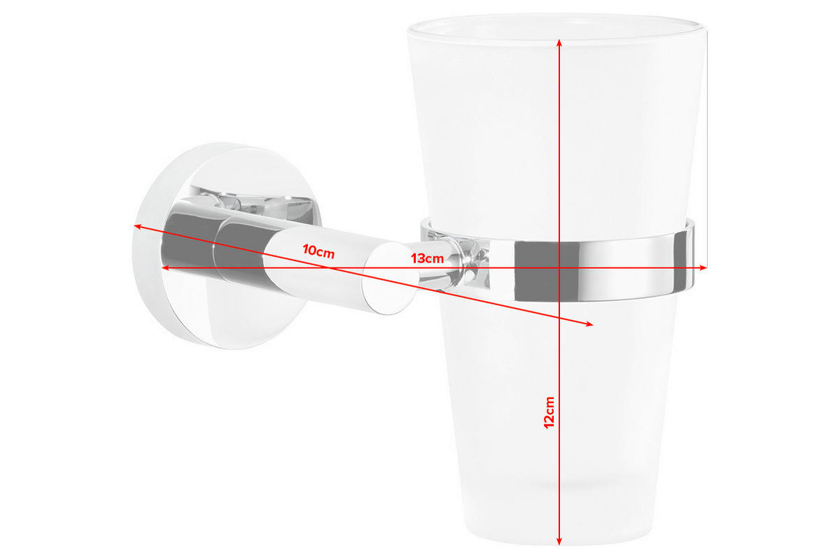MUNDSPÜLBECHER EXXCELLENT  - Chromfarben/Weiß, Basics, Glas/Metall (13/12/10cm) - Tesa