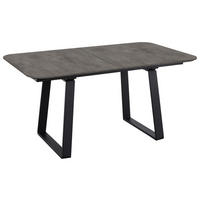 ESSTISCH Schwarz, Schieferfarben  ausziehbar, in verschiedenen Größen erhältlich, in verschiedenen Holzdekoren erhältlich  - Schieferfarben/Schwarz, Basics, Holzwerkstoff/Metall (180-230/95/76cm) - Celina Home