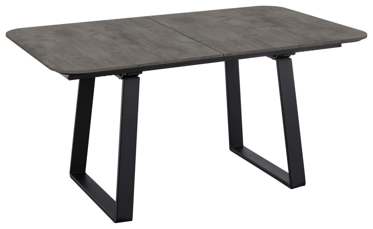 ESSTISCH Schwarz, Schieferfarben  ausziehbar, in verschiedenen Größen erhältlich, in verschiedenen Holzdekoren erhältlich  - Schieferfarben/Schwarz, Basics, Holzwerkstoff/Metall (180-230/95/76cm) - Celina Home