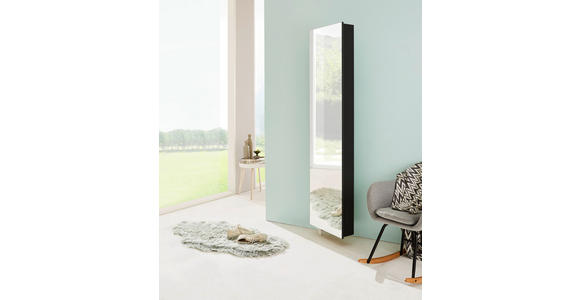 SCHUHSCHRANK 50/195/18 cm - Anthrazit, Design, Glas/Holzwerkstoff (50/195/18cm) - Xora