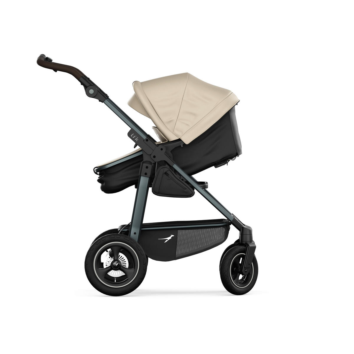KOMBIKINDERWAGEN  mono4 2-in-1 Kombikinderwagen  Sand  - Sandfarben/Schwarz, Basics, Textil/Metall (57/110/108cm) - TFK