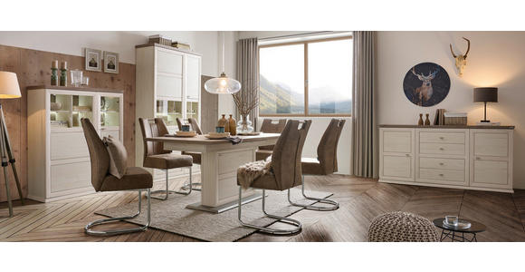 ESSTISCH Grau, Weiß rechteckig  Variantenauswahl  - Weiß/Grau, LIFESTYLE, Holzwerkstoff (160-200/90/76,2cm) - Hom`in