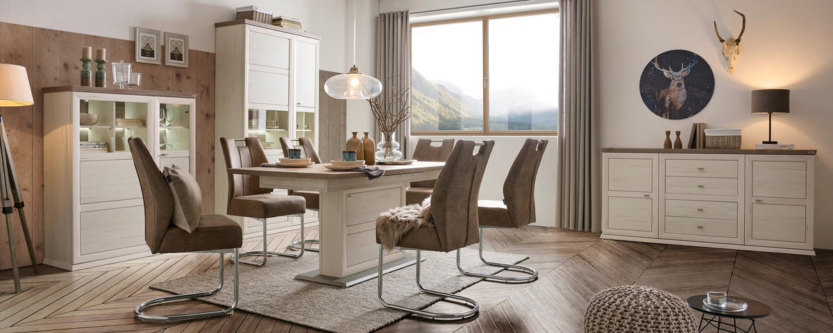 ESSTISCH rechteckig Grau, Weiß  - Weiß/Grau, LIFESTYLE, Holzwerkstoff (160-200/90/76,2cm) - Hom`in