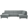 WOHNLANDSCHAFT in Webstoff Grau, Grün  - Schwarz/Grau, Konventionell, Textil/Metall (167/317/185cm) - Stylife