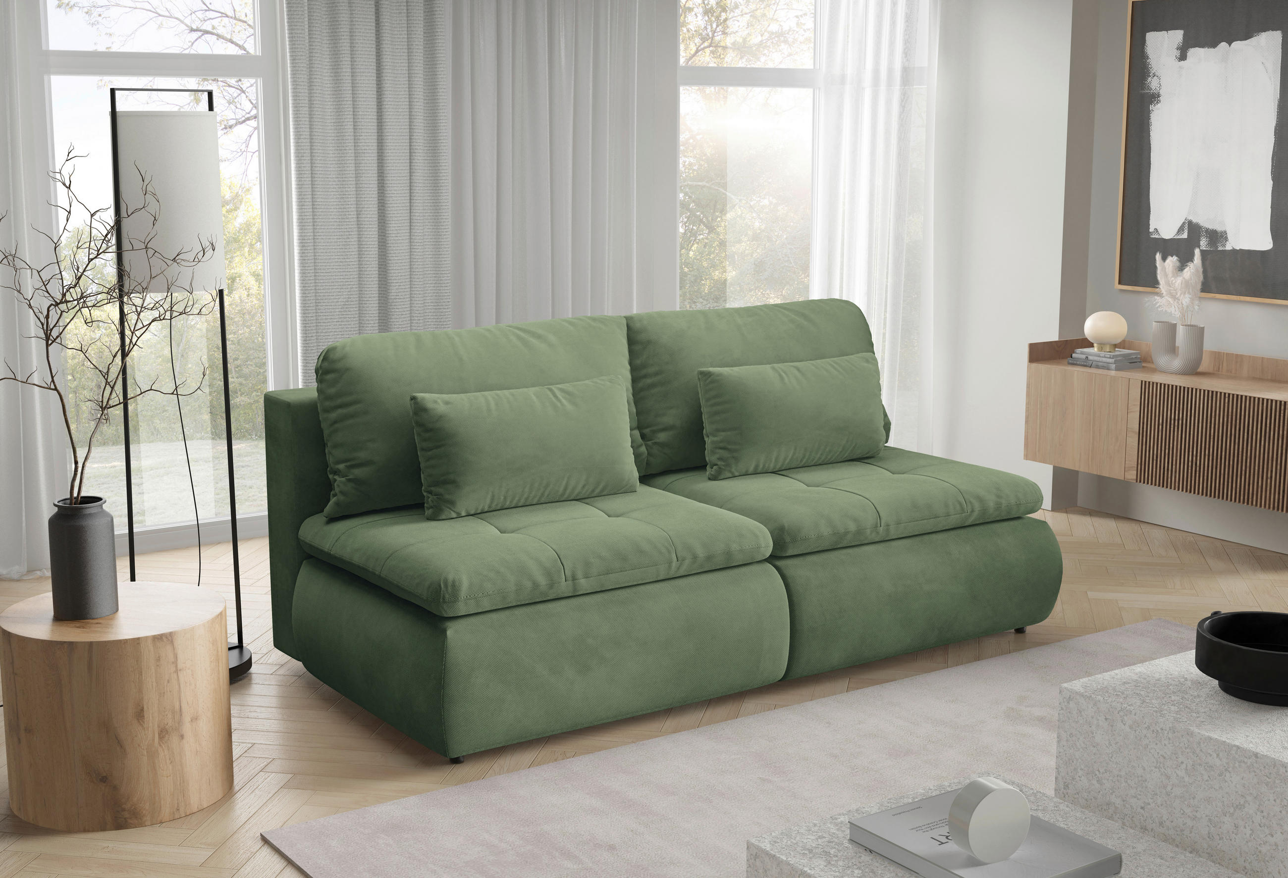 Livetastic Schlafsofa Mystic Grün 220x94x114 cm