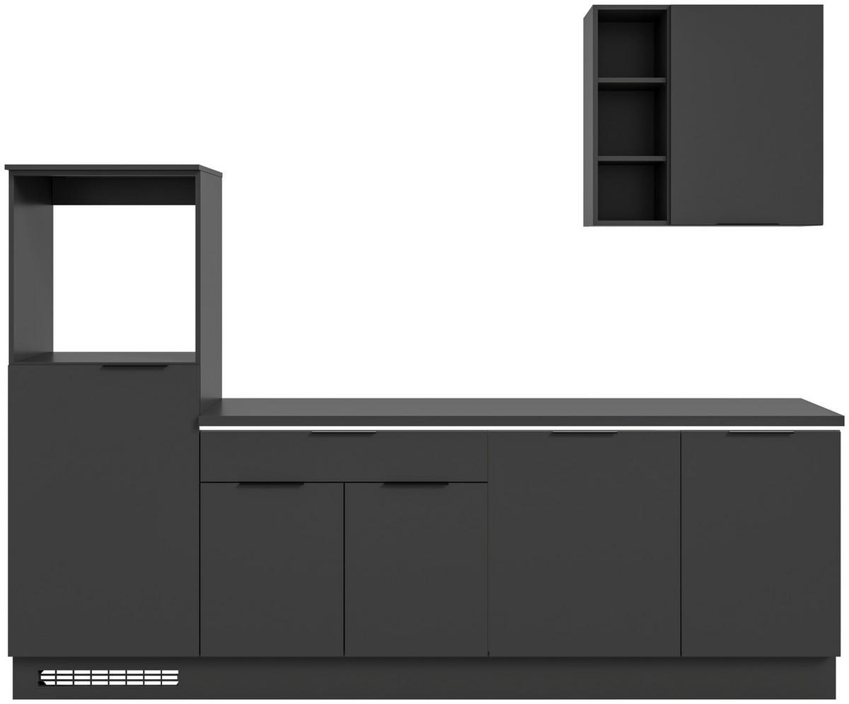 KÜCHENLEERBLOCK 260 cm   in Schwarz  - Schwarz, MODERN, Holzwerkstoff/Metall (260cm) - MID.YOU