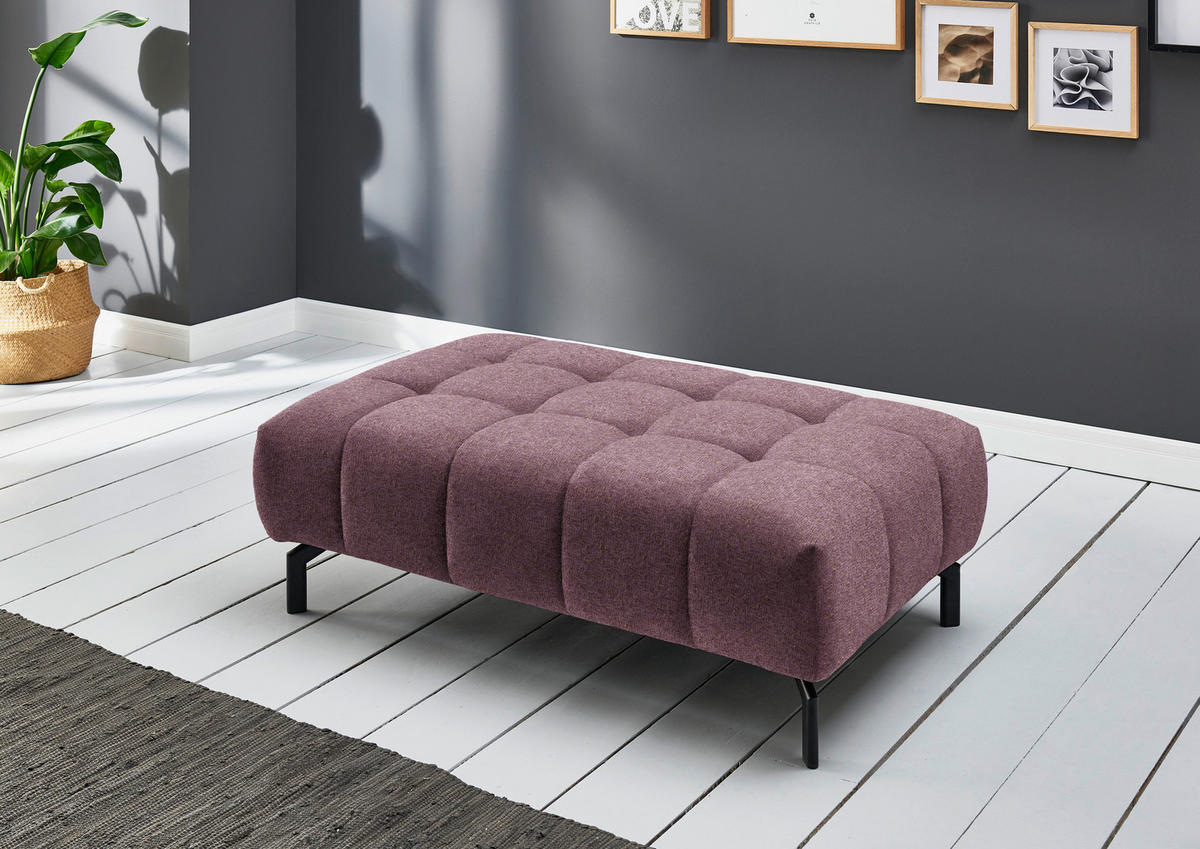 ECKSOFA in Chenille Beere  - Beere/Schwarz, Design, Textil/Metall (190/329cm) - Beldomo Style