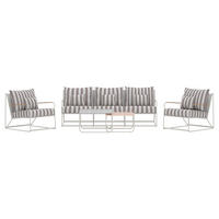 LOUNGEGRUPP stål  - vit/beige, Klassisk, metall/textil