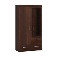 VITRÍNA, barvy vlašských ořechů, 80/152/38 cm - barvy chromu/barvy vlašských ořechů, Konvenční, kompozitní dřevo/plast (80/152/38cm) - Venda