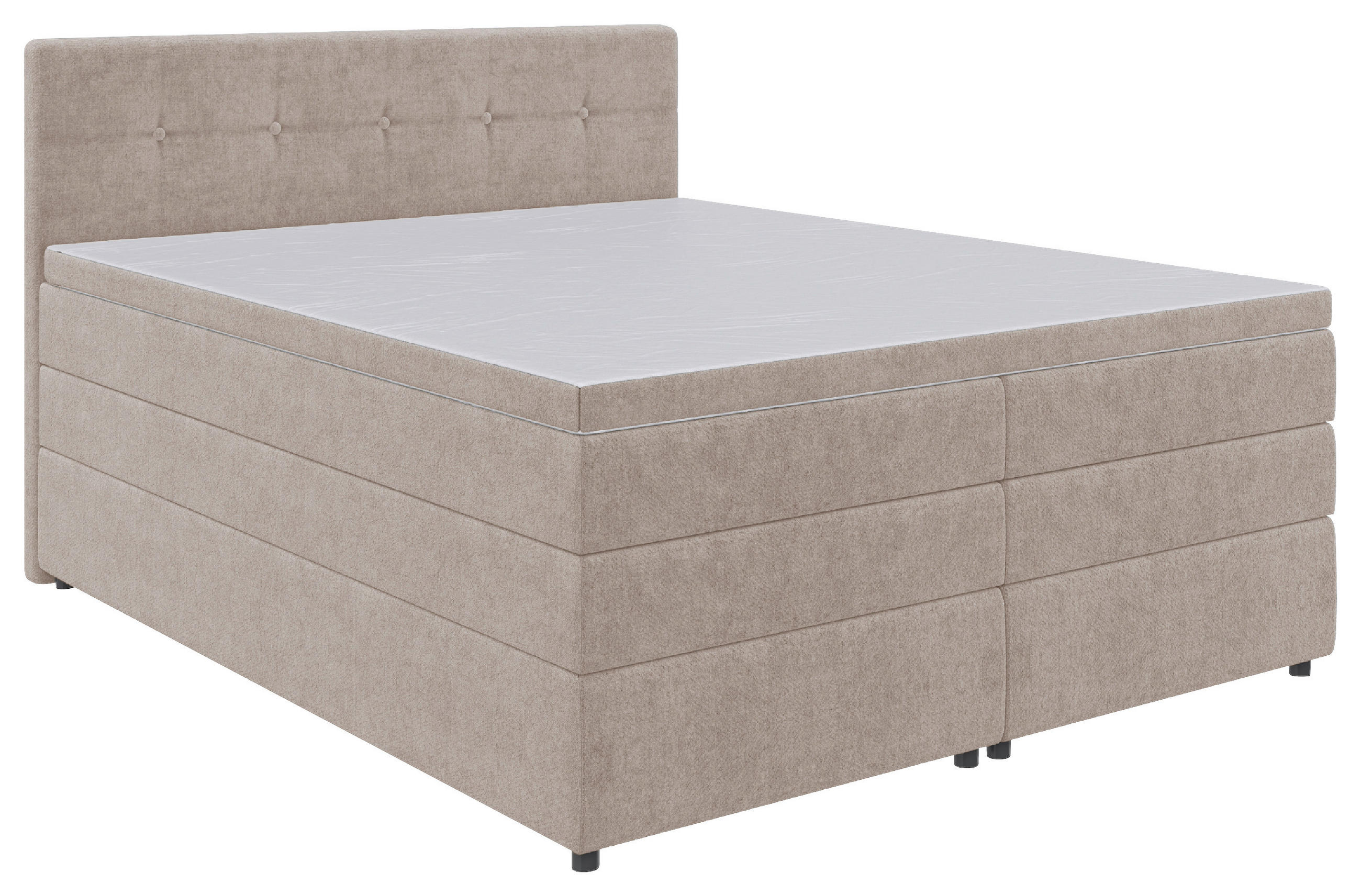 BOXSPRINGBETT 160/200 cm  in Beige  - Beige/Schwarz, KONVENTIONELL, Kunststoff/Textil (160/200cm) - Carryhome