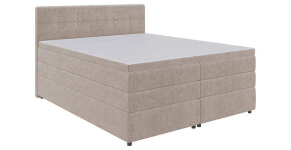 BOXSPRINGBETT 160/200 cm  in Beige  - Beige/Schwarz, KONVENTIONELL, Kunststoff/Textil (160/200cm) - Carryhome