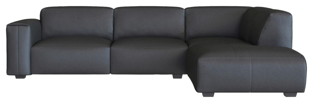 Freisteller von Livetastic ECKSOFA Schwarz Echtleder.