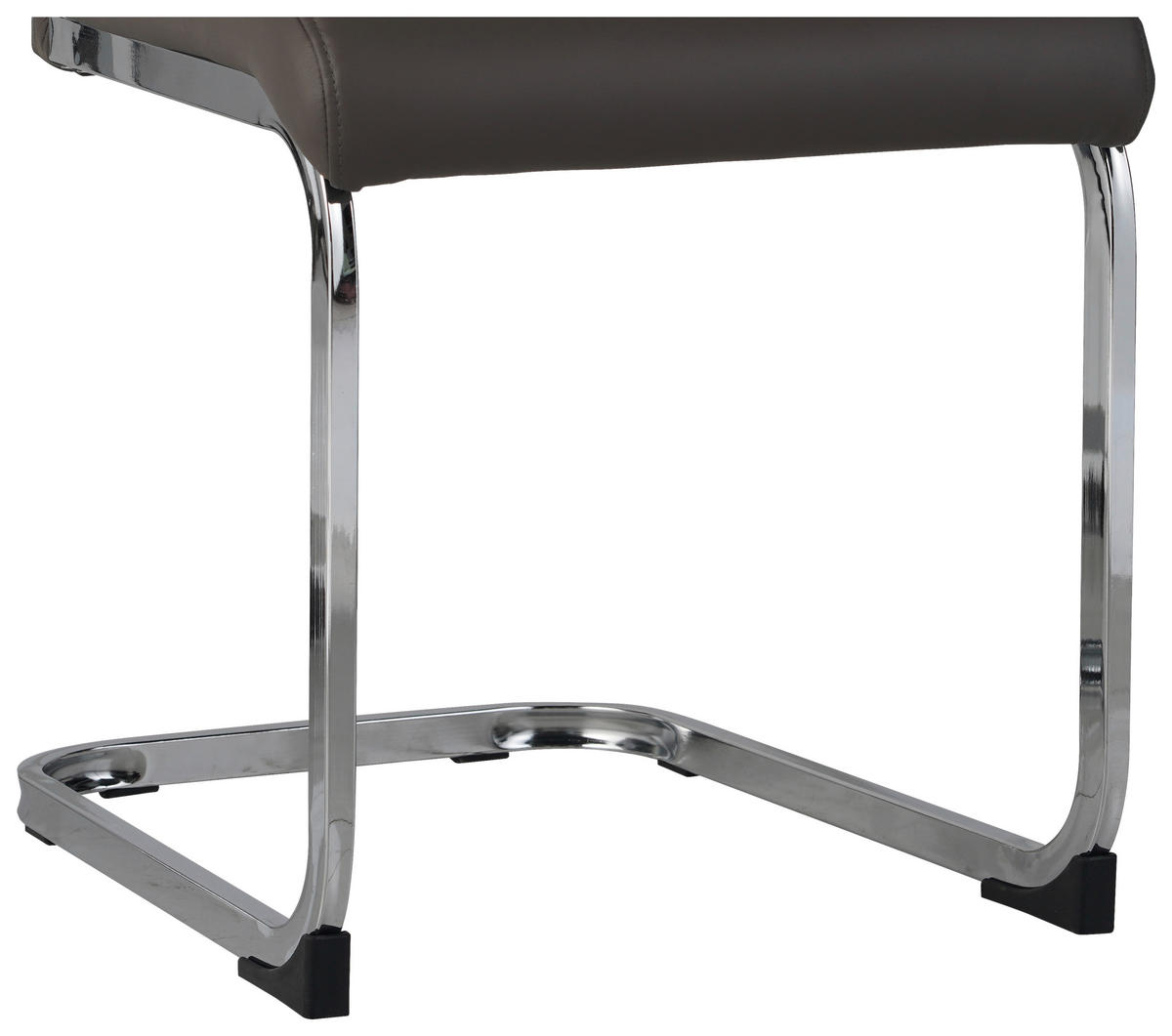 SCHWINGSTUHL  in Stahl Lederlook  - Taupe/Chromfarben, Design, Textil/Metall (42/99/56cm) - P & B