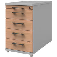 ANSTELLCONTAINER 43/72-78/80 cm  - Eichefarben/Anthrazit, Basics, Holzwerkstoff/Metall (43/72-78/80cm)