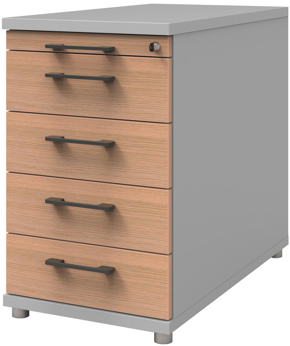 ANSTELLCONTAINER 43/72-78/80 cm  - Eichefarben/Anthrazit, Basics, Holzwerkstoff/Metall (43/72-78/80cm)