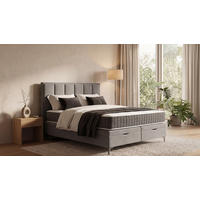 BOX KREVET 180/200 cm     siva  - siva/crna, Moderno, drvni materijal/drvo (180/200cm) - Hom`in