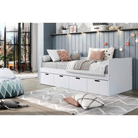 POSTEĽ S ÚLOŽNÝM PRIESTOROM, 90/200 cm biela - biela/prírodná farba, Modern, drevo/kompozitné drevo (90/200cm) - MID.YOU