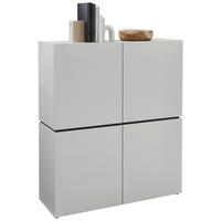 Comodă Înaltă 115/135/40 cm  - cașmir/negru, Design, plastic/material pe bază de lemn (115/135/40cm) - Voleo